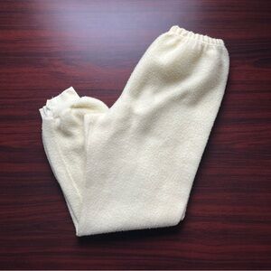 Vintage 80s Fleece Sweatpants Joggers Light Yellow Made in USA Mens Size Large